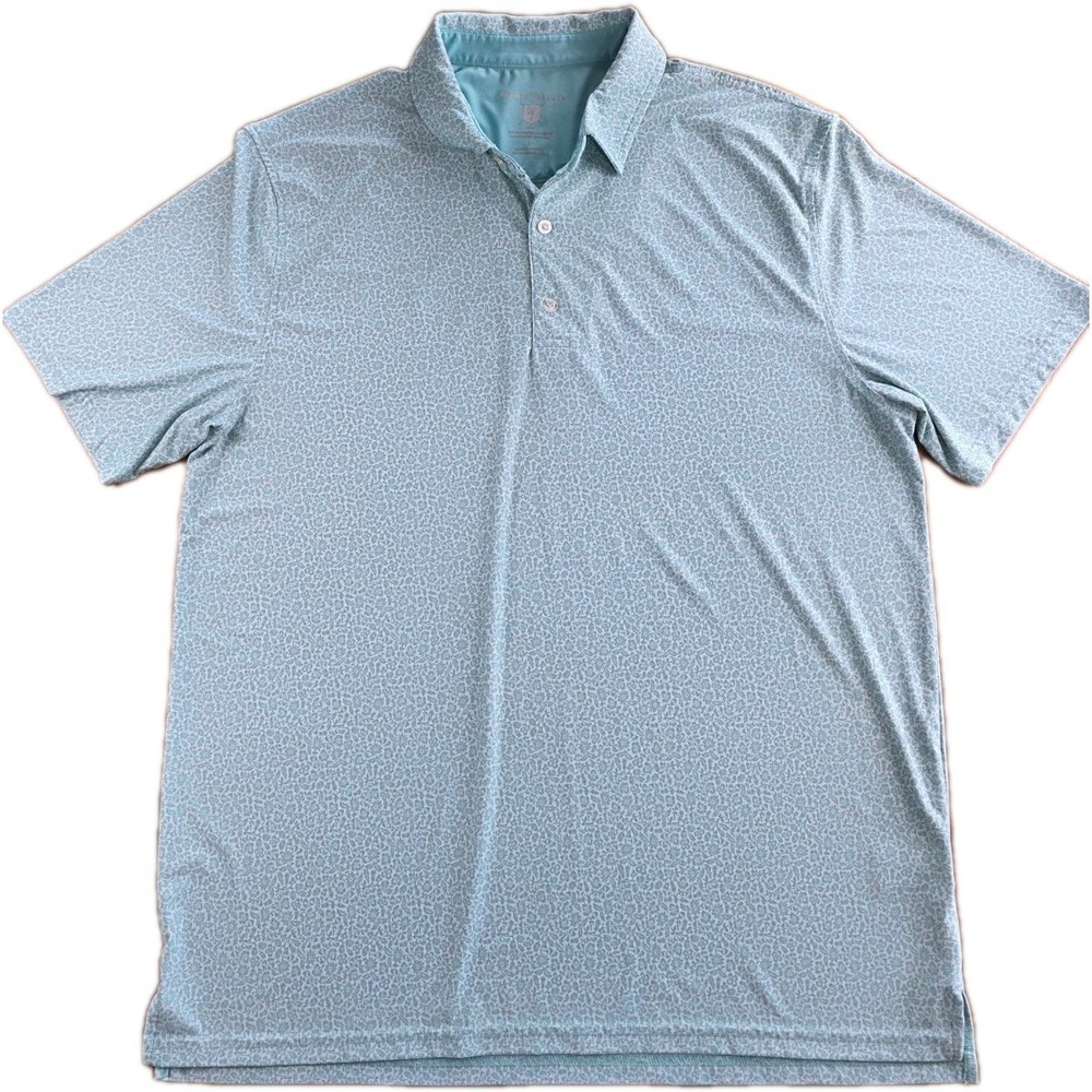 Hickey Freeman Men's  Short-Sleeve Golf Polo Shirt  Green Floral Size LG (156)
